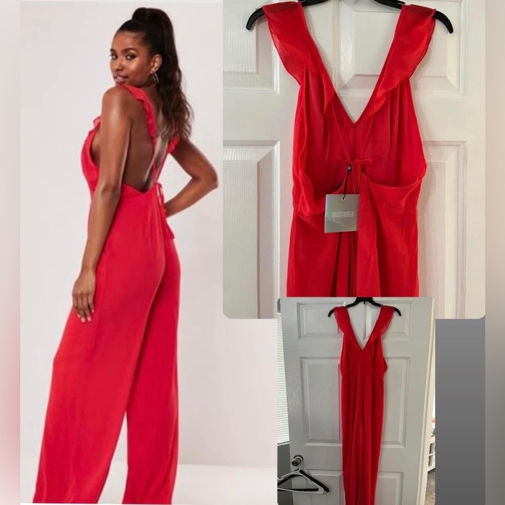 NWT misguided red jumpsuit